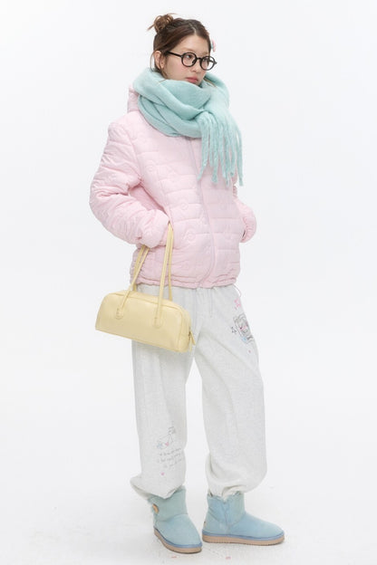Strawberry Swirl Quilted Hooded Jacket