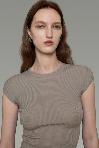French Style Short Sleeve Knit Top