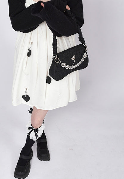 Pearl Pleated Crossbody Bag