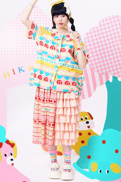 Original Printed Layered Blouse