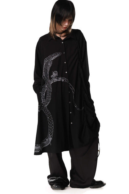 Snake Bone Deconstructed Irregular Longline Shirt