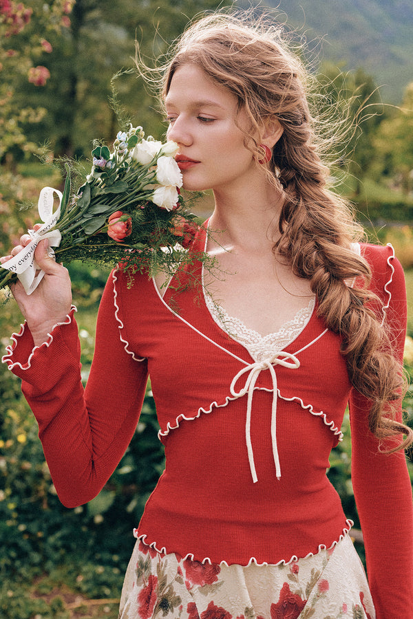 French Pastoral Floral Base Layer Top and Dress Set-Up