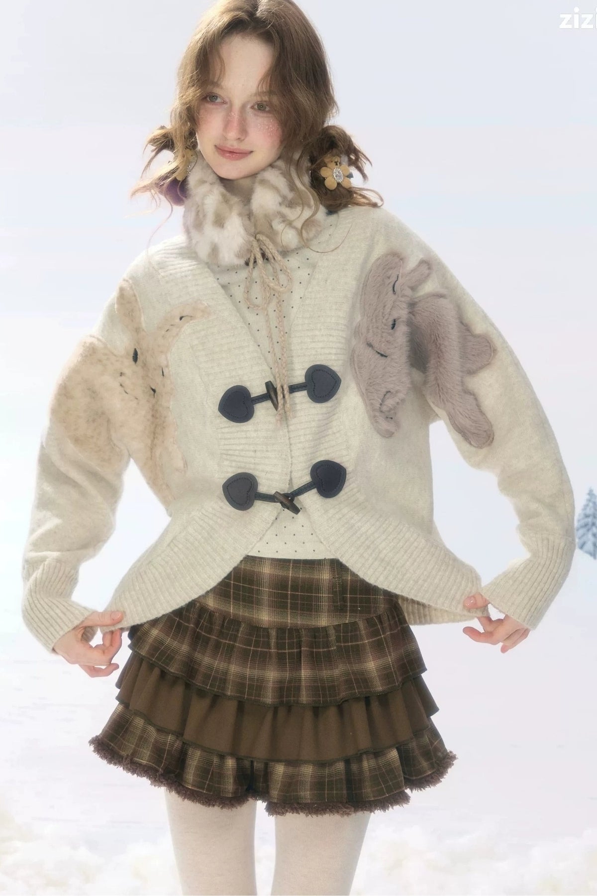 Rabbit Patch Knit Duffle Cardigan