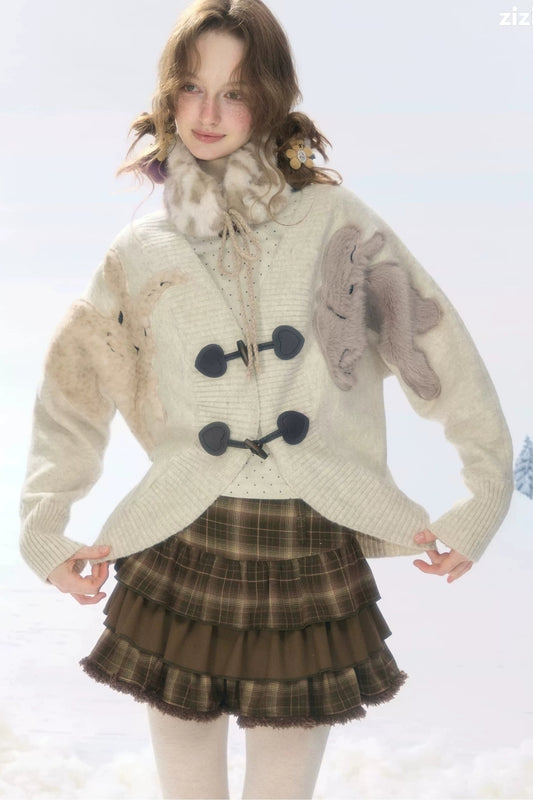 Rabbit Patch Knit Duffle Cardigan