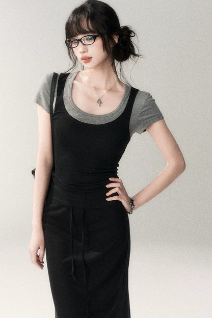 Gonna in maglia di lana e Tencel