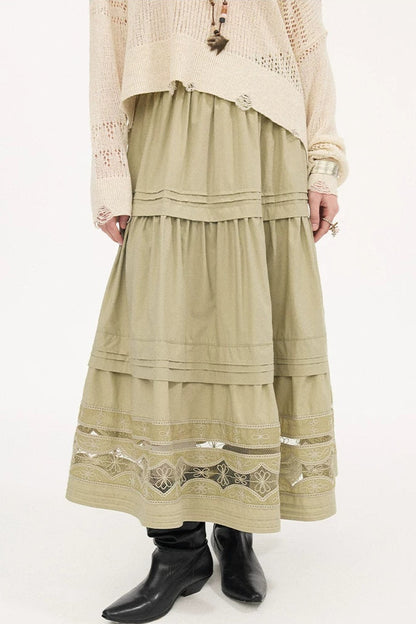 Hollow Lace A-Line Skirt