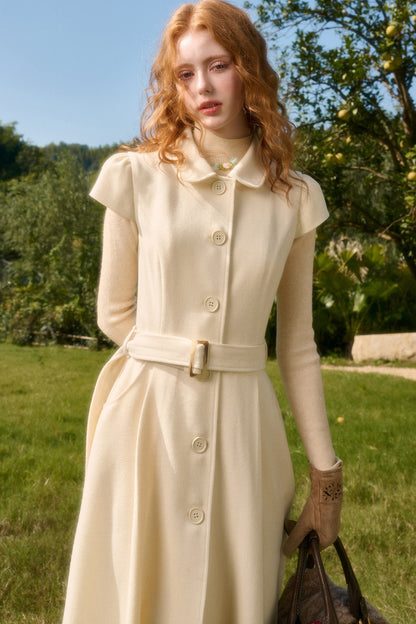 Retro-Wollkleid mit Bubikragen