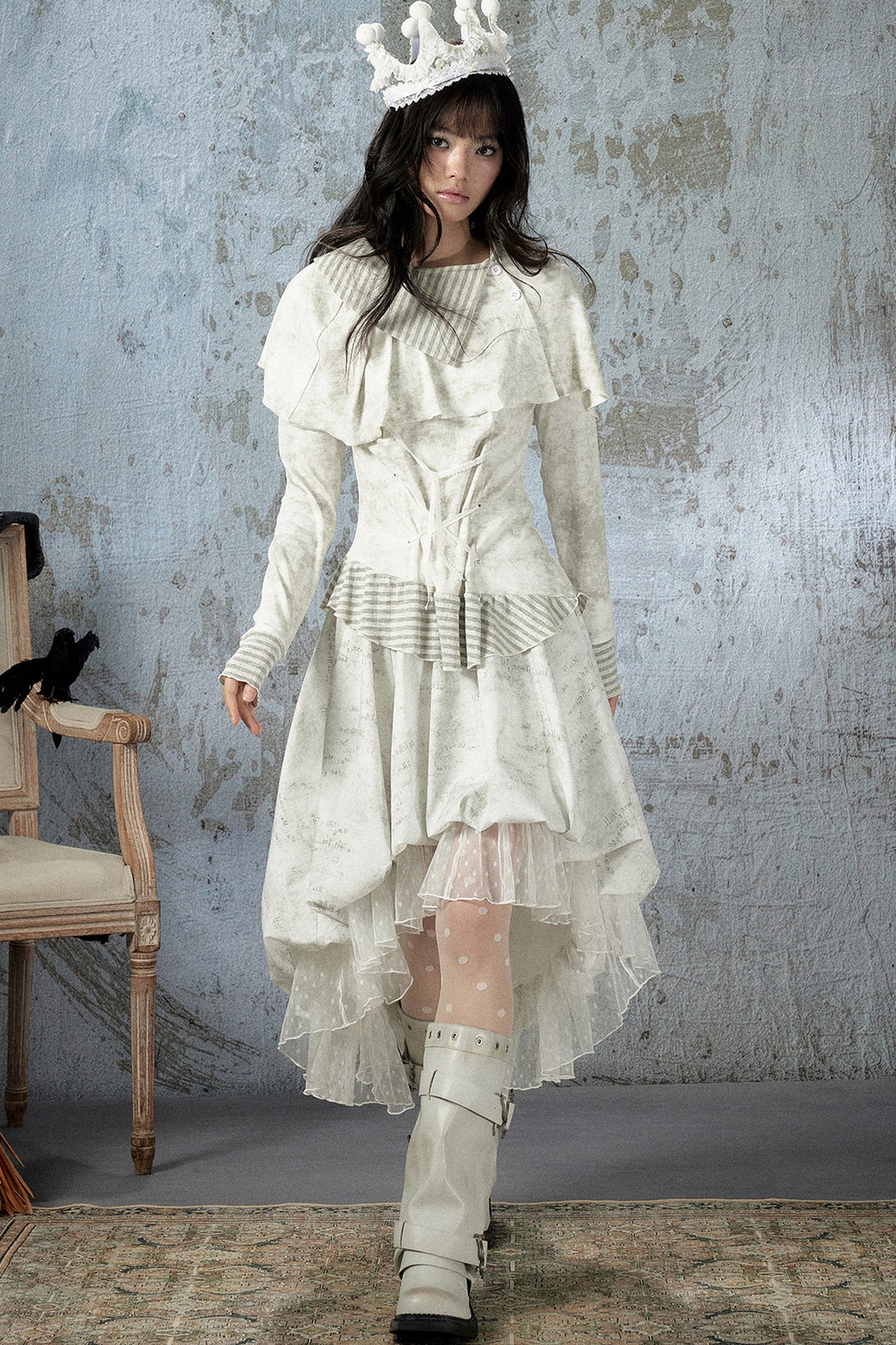 Light Lace Asymmetrical Skirt