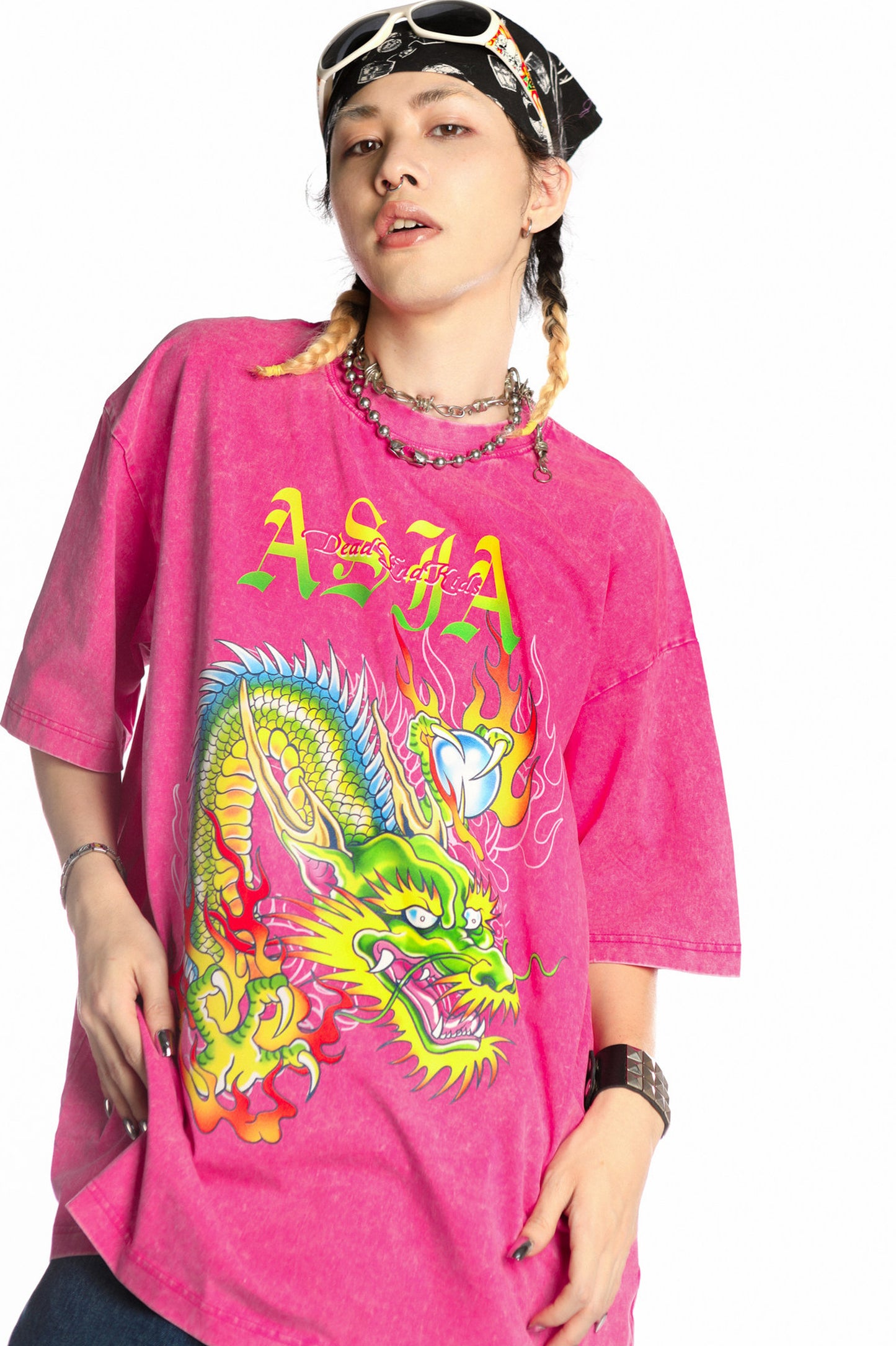 Dragon Print Loose Blouse