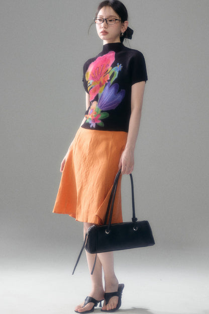 Tencel Linen A-Line Fishtail Skirt