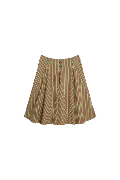 Retro Striped A-Line Skirt