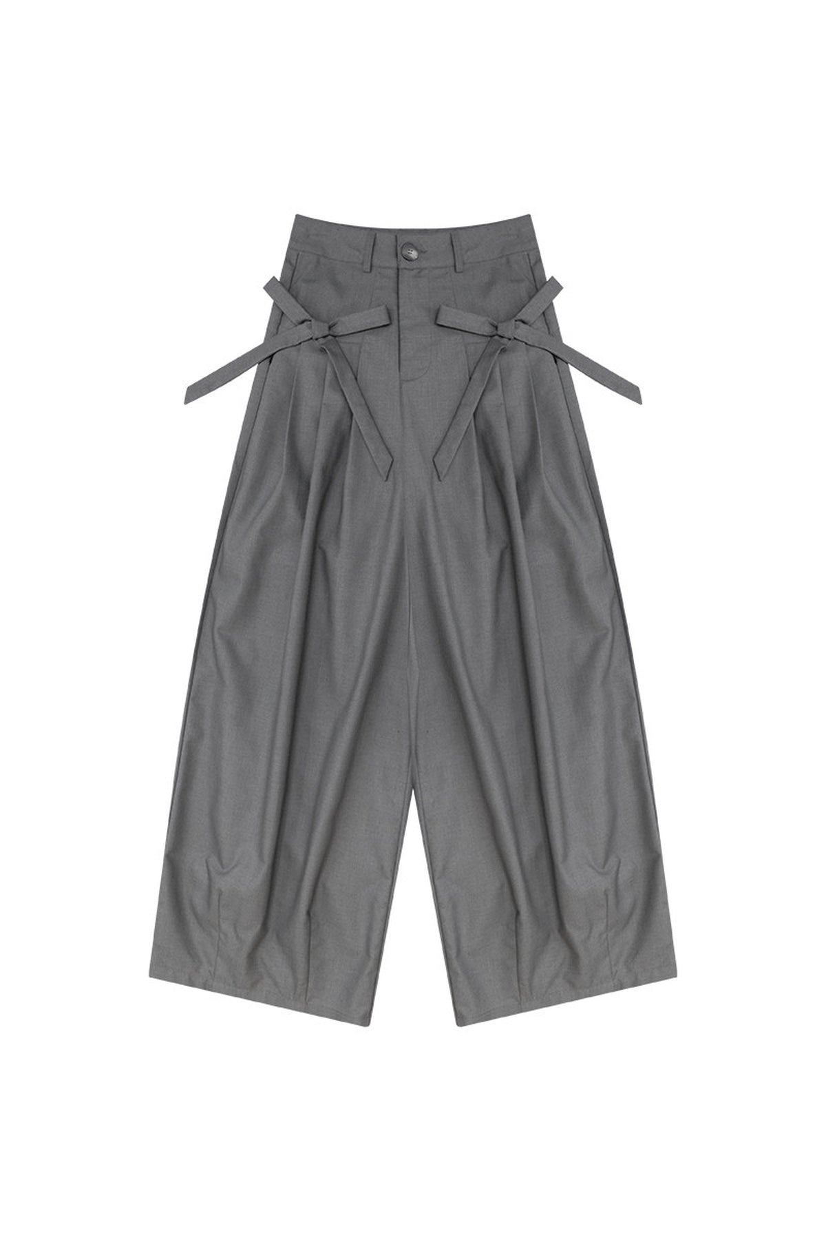 High-Waisted Bow Wide-Leg Pants