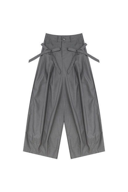 High-Waisted Bow Wide-Leg Pants