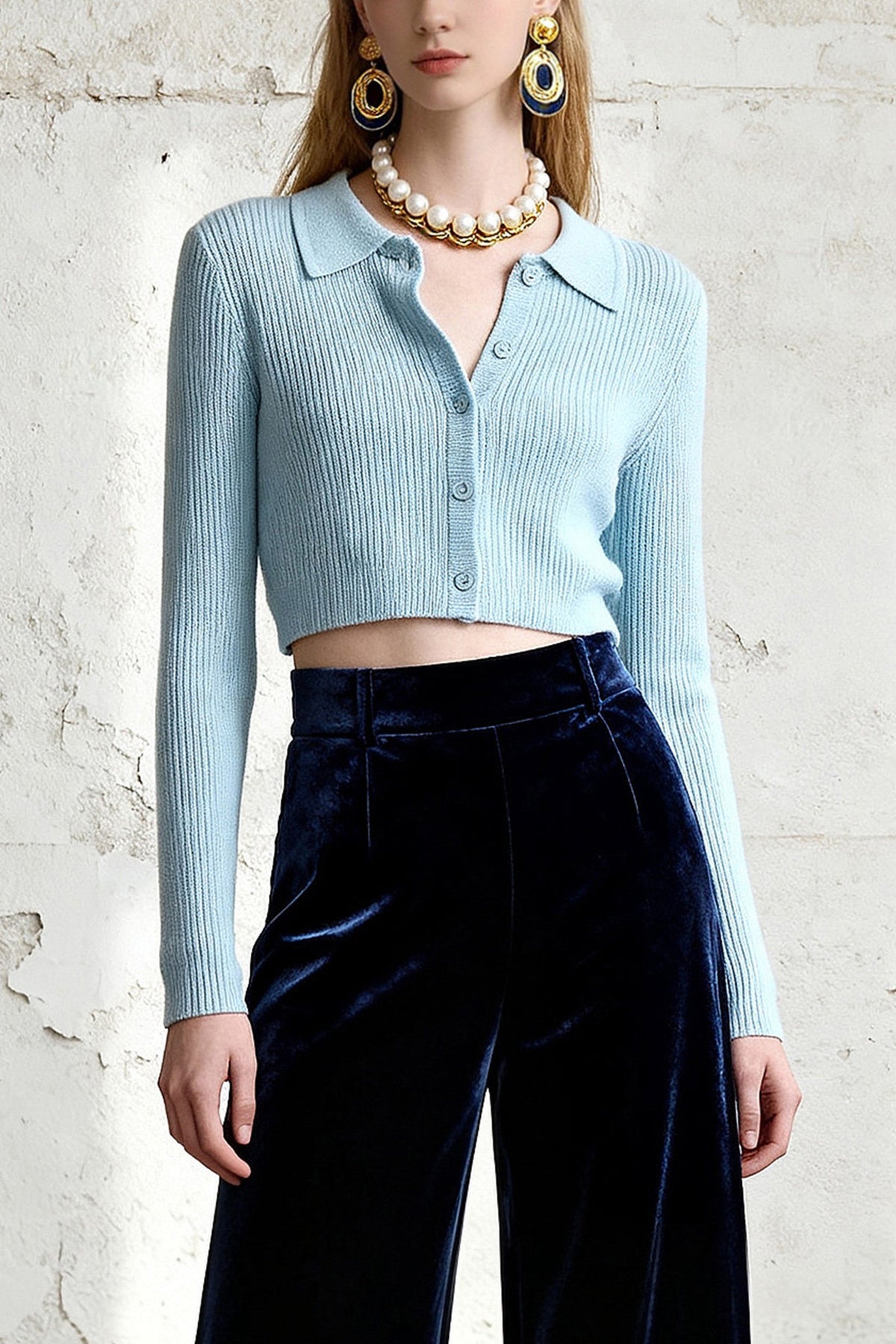 Knit Top and Long Pants Set-Up
