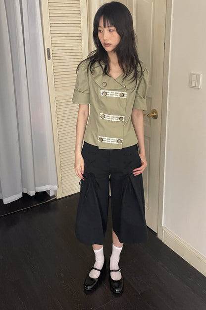 Bow Tie Wide-Leg Pants