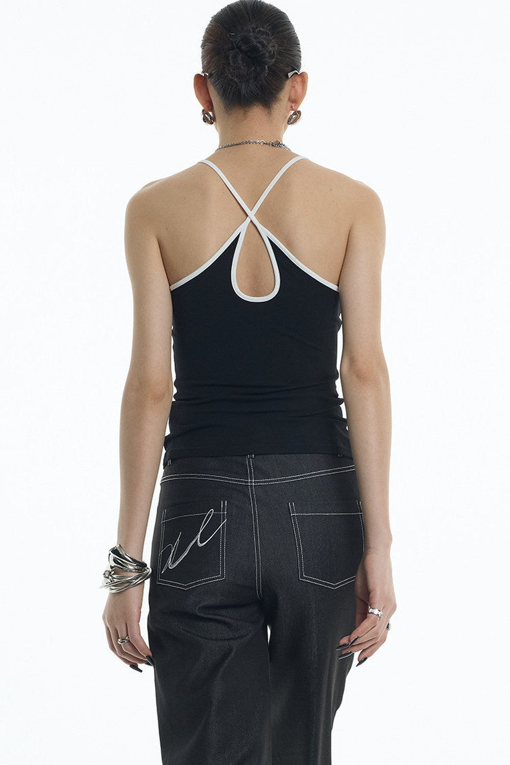 Camisole a goccia con schiena incrociata