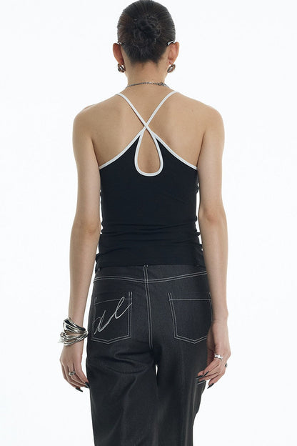 Camisole a goccia con schiena incrociata