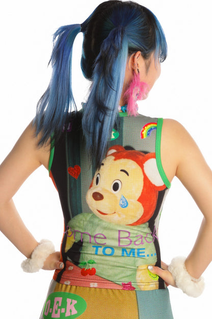 Y2K Devil Cat Print Sleeveless Tank Top