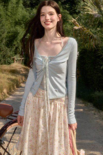 Youthful Skin-Like Cardigan Top