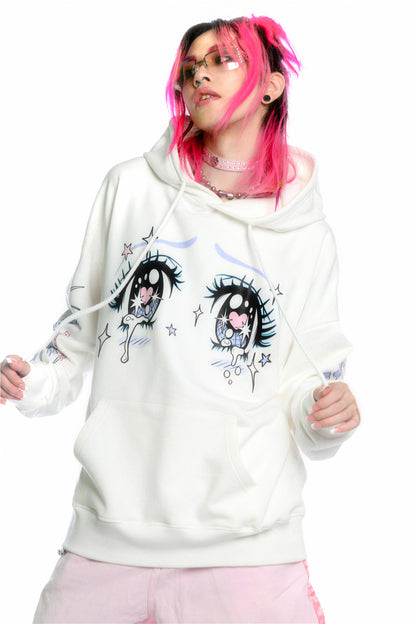 Anime Eye Print Loose Jacket