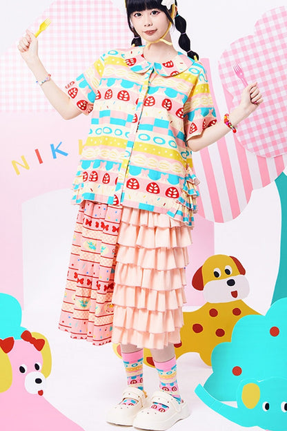 Original Printed Layered Blouse