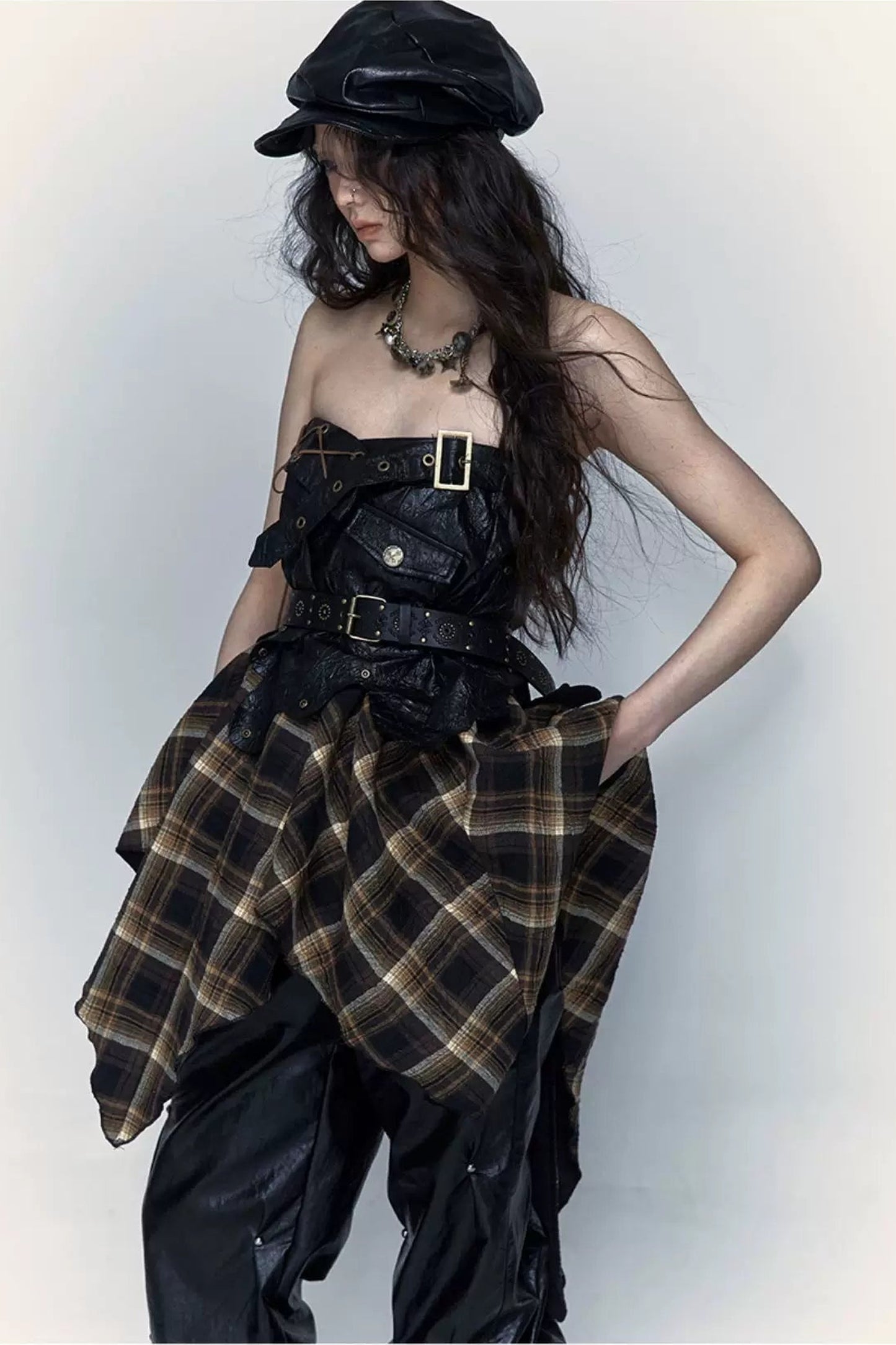 Dark Punk Patchwork Skirt