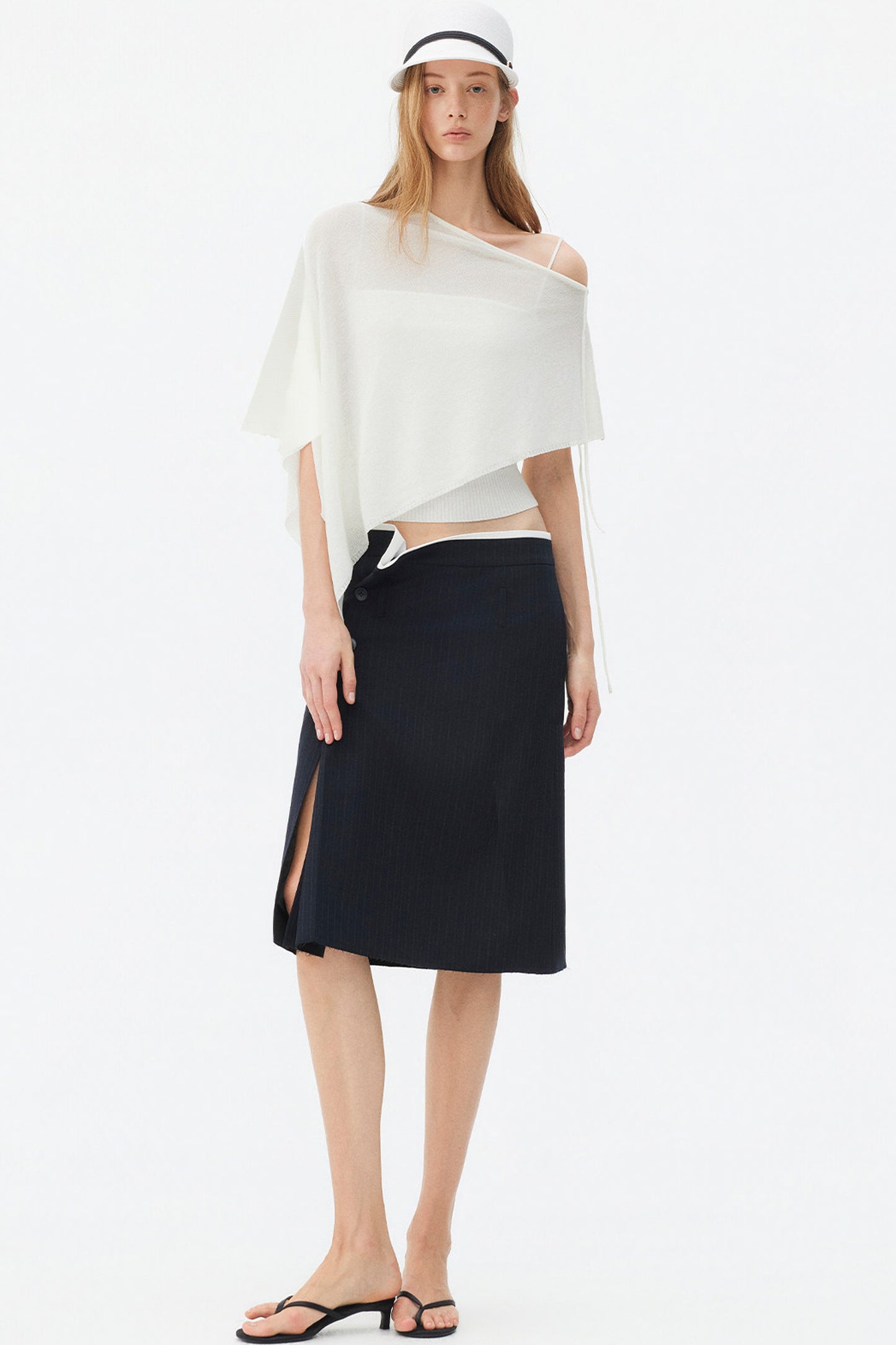 Deconstructed Asymmetrical Slit Skirt