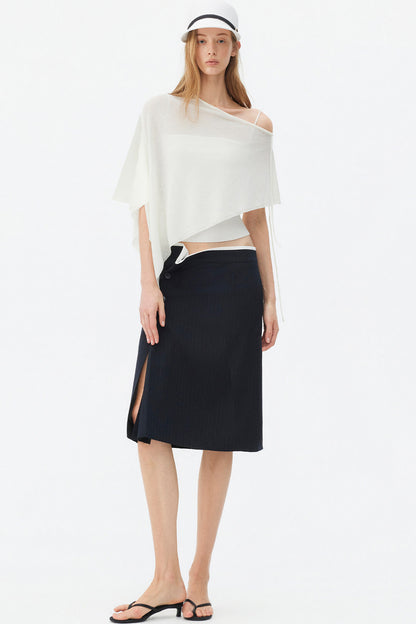 Deconstructed Asymmetrical Slit Skirt