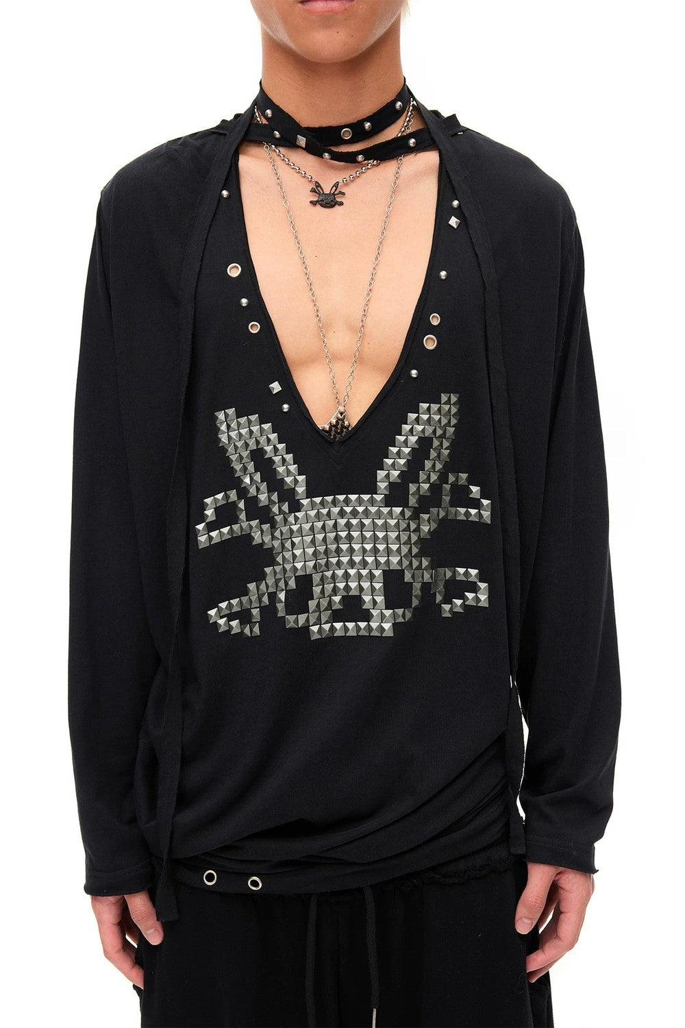 Studded Rabbit Skull Top
