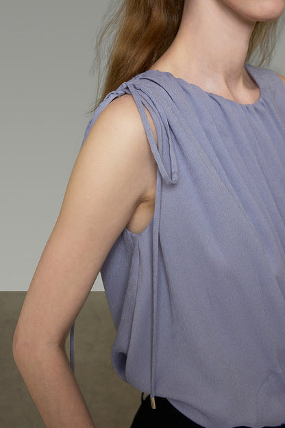French Style Ruched Sleeveless Camisole