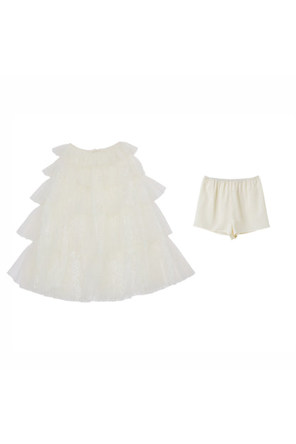 Lace Mid-Length Puffy Cake Skirt