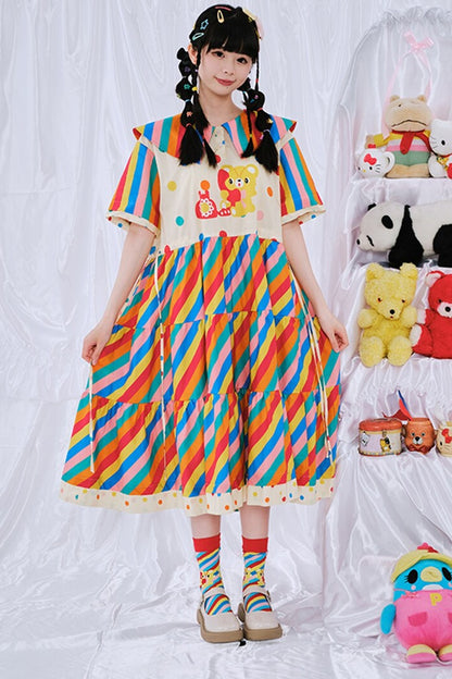 Bunte gestreifte Cartoon-Socken