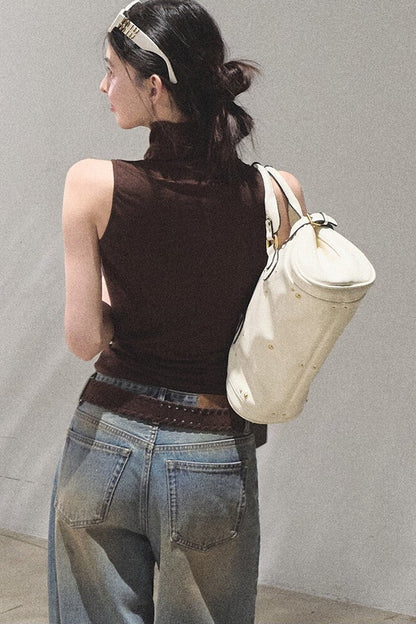 Vintage Hand-Painted Wide Leg Jeans Set