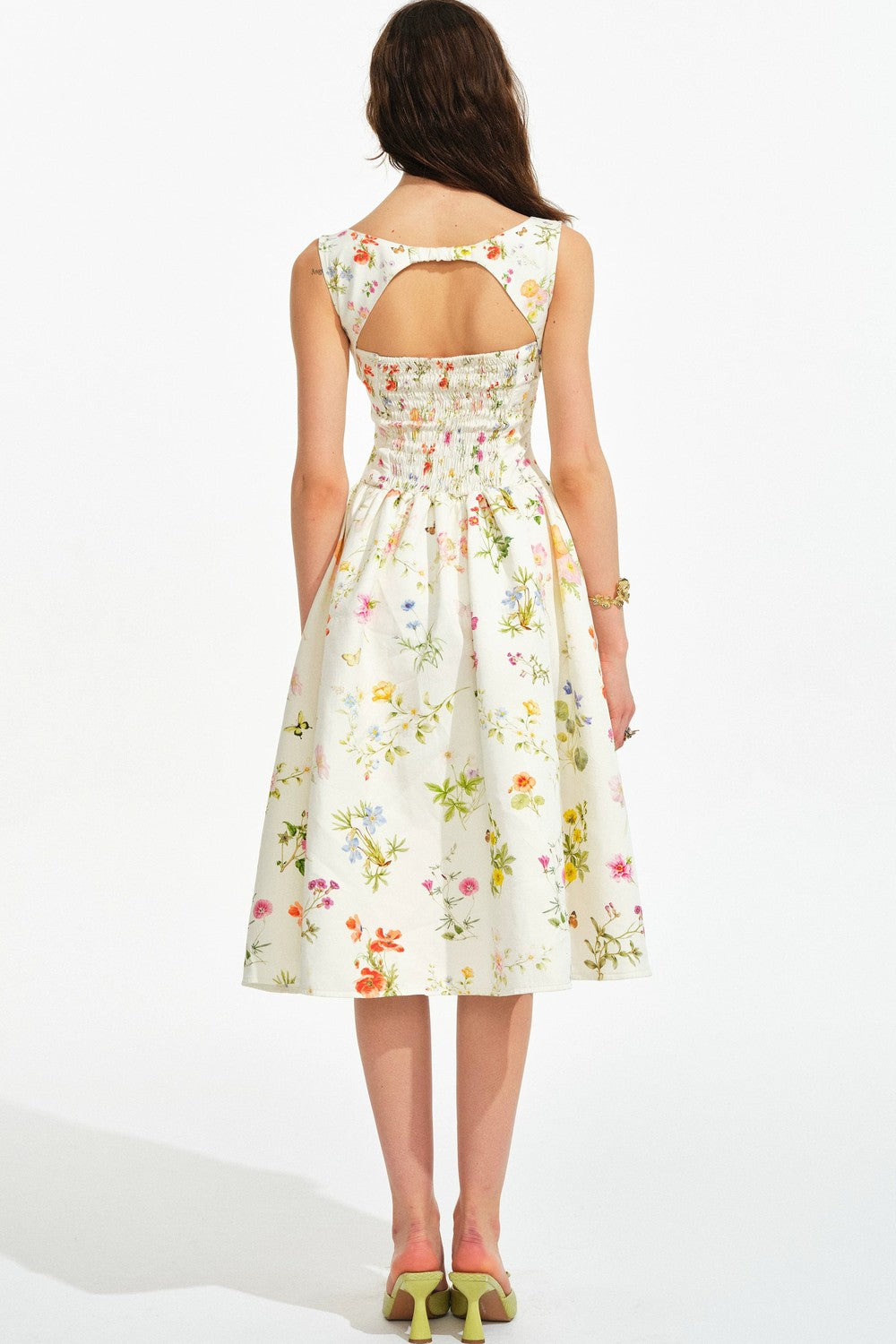French Hand-painted Floral Tencel Dress