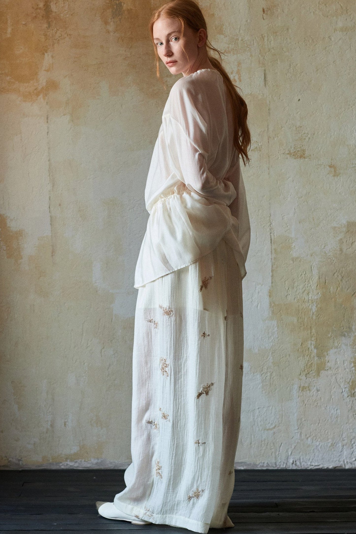 Tencel Acetate Off-White Blouse