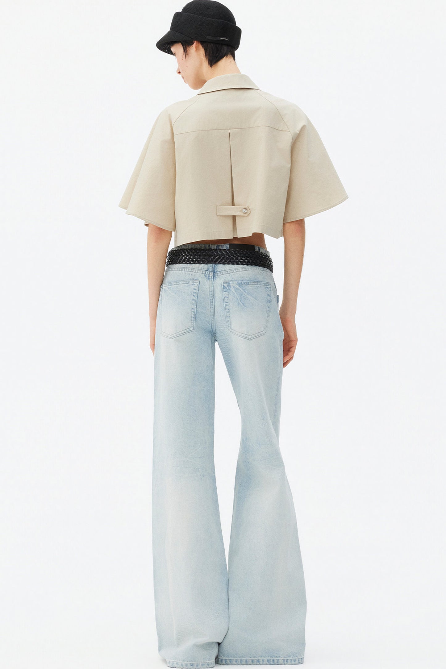 Light Blue Wide-Leg Denim Pants
