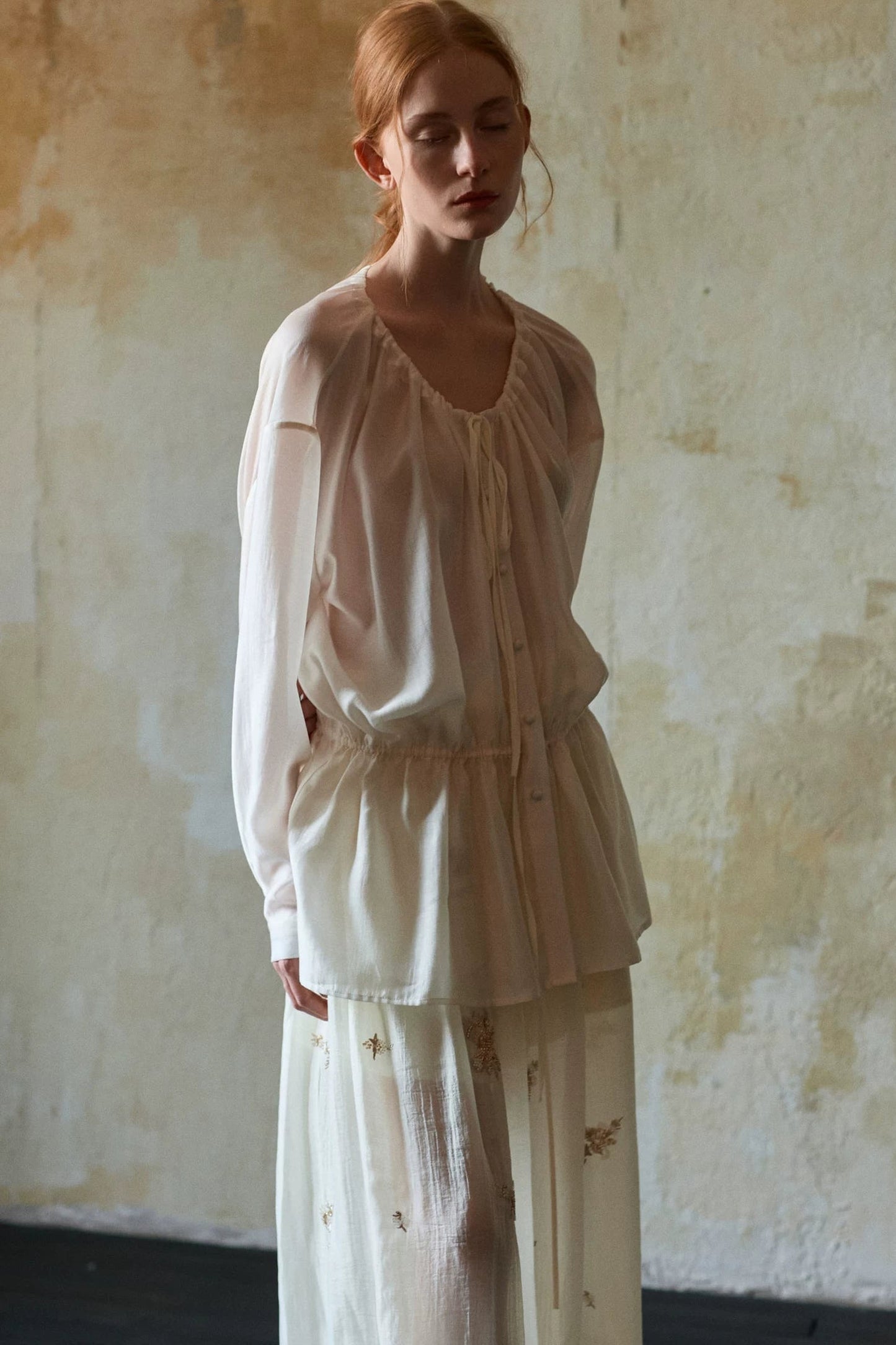 Tencel Acetate Off-White Blouse