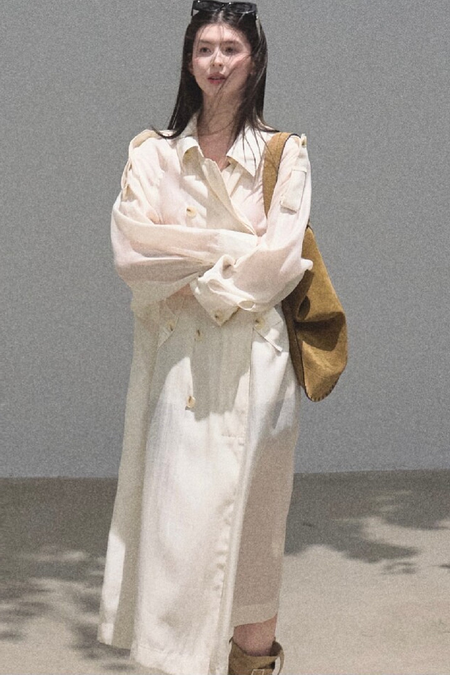 Cappotto parasole in acetato e lyocell