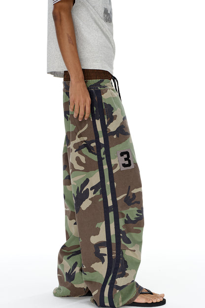 Retro Double-Waist Camouflage Pants