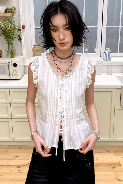 Starlight Lace Flutter Blouse