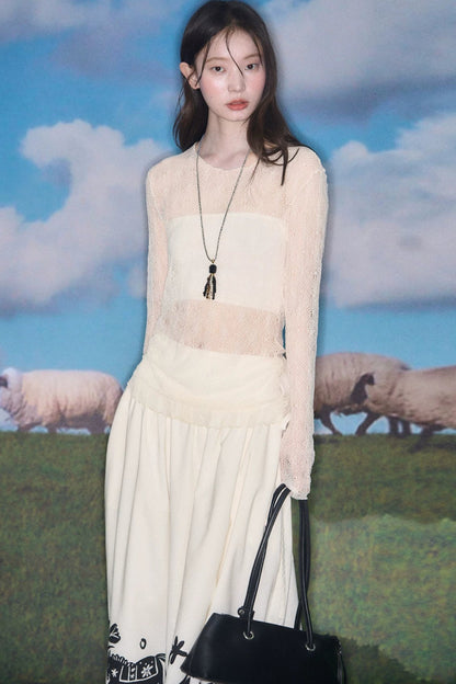 Sheer Lace Poem Blouse
