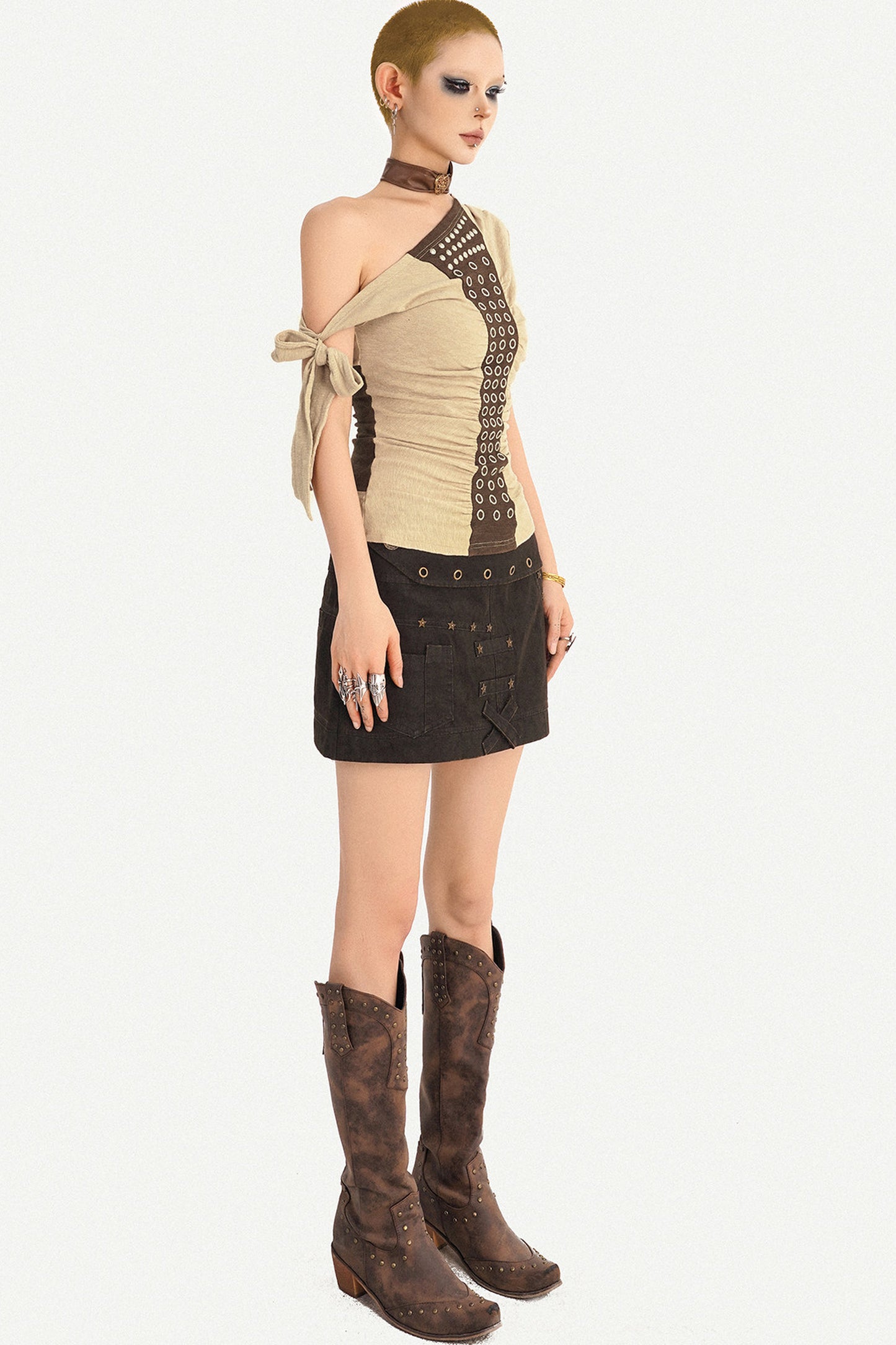 Off-Shoulder Tie-Up Top