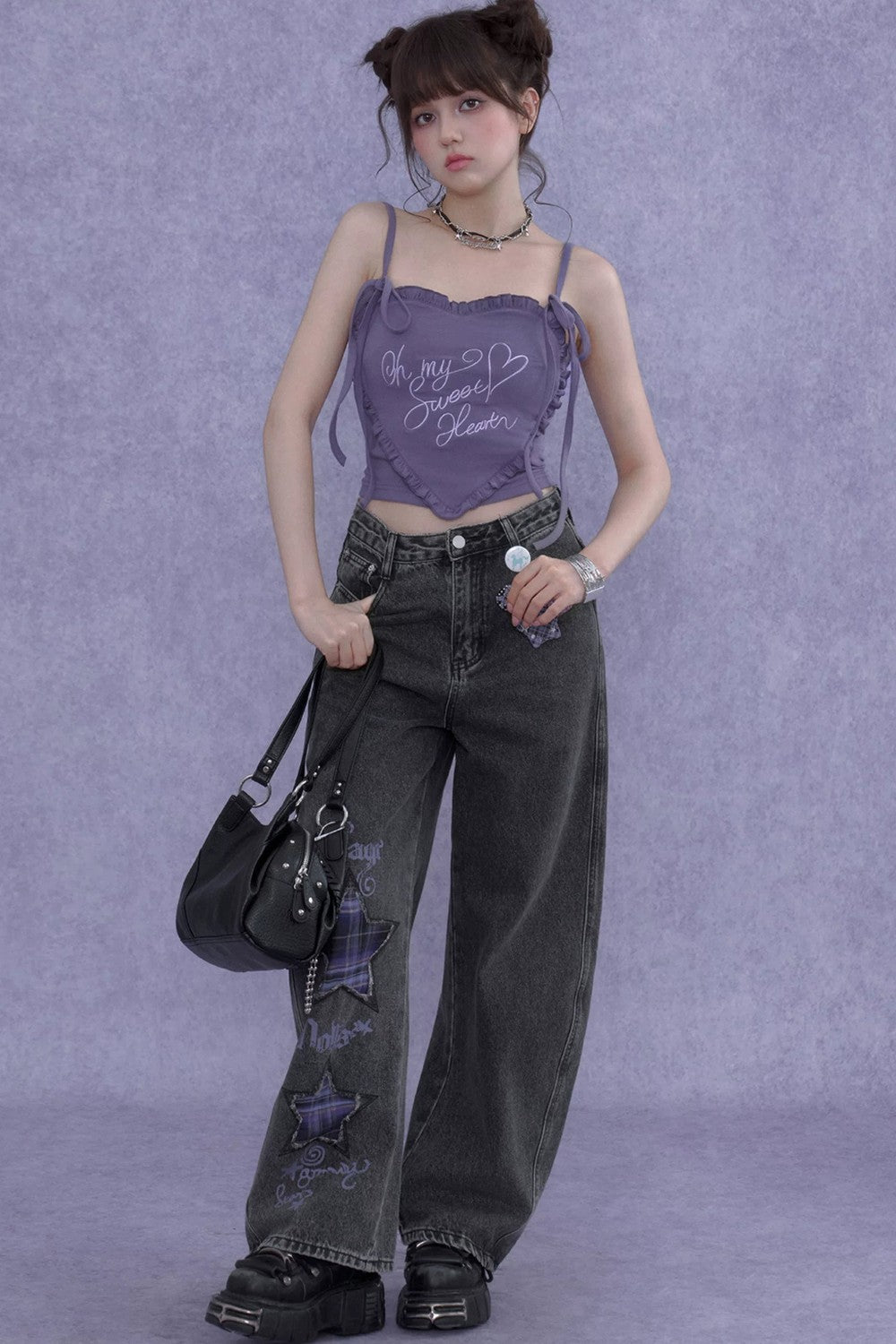 Sweet Cool 3D Heart Camisole Set-Up