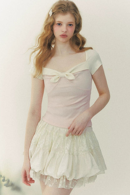 Preppy Bow Tie Blouse