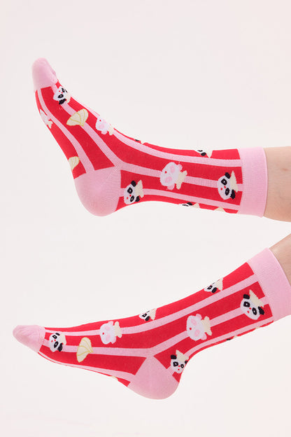 And Strawberry Knitted Mid-Calf Socks