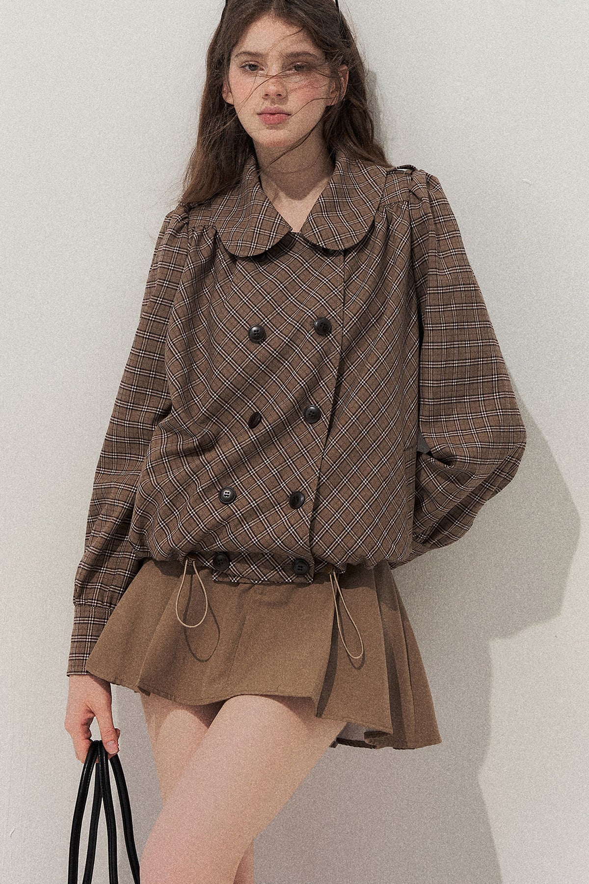 Polka Trench Coat and Skirt Set-Up