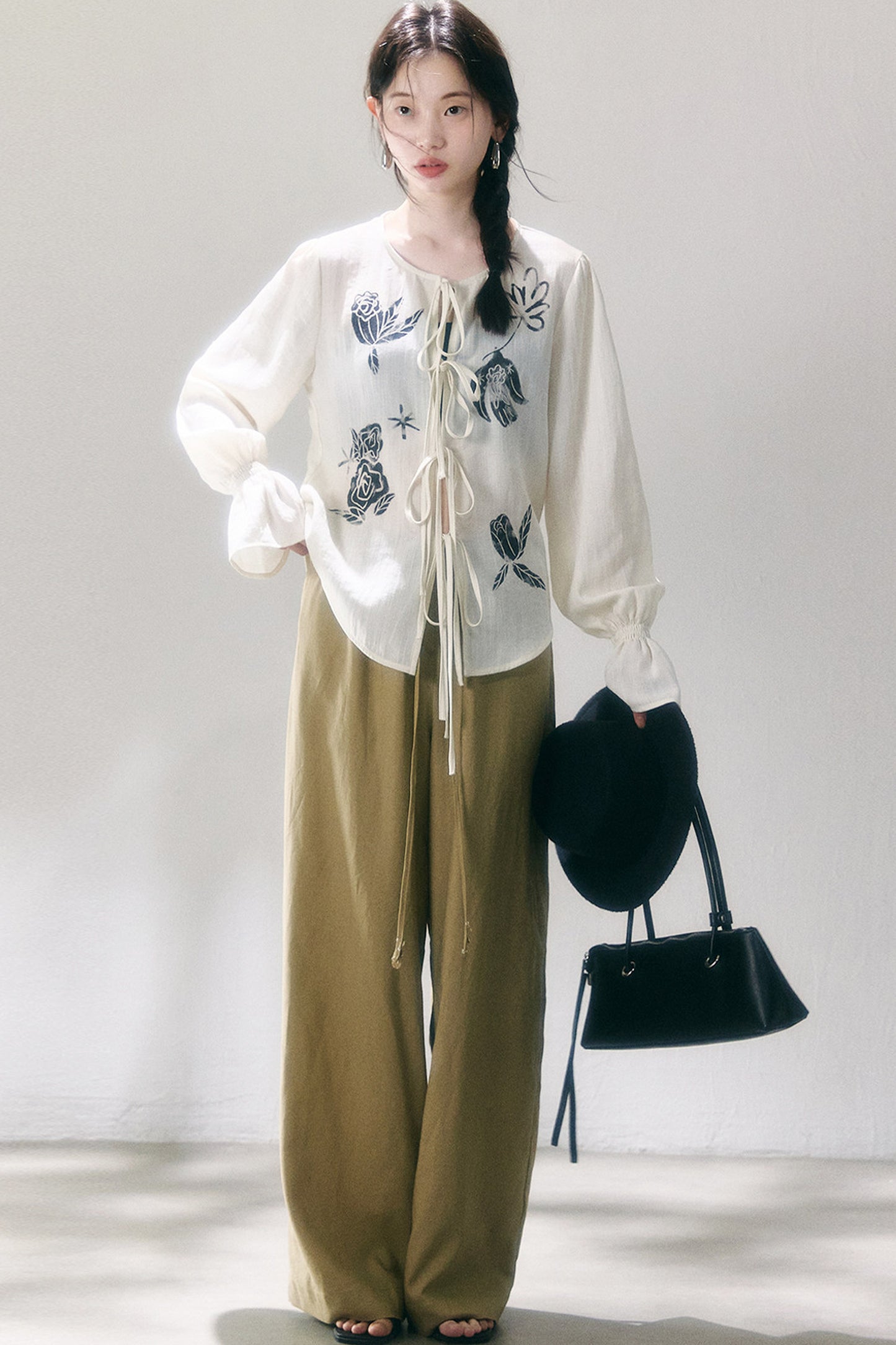 Linen Blend Air Wide-Leg Trousers