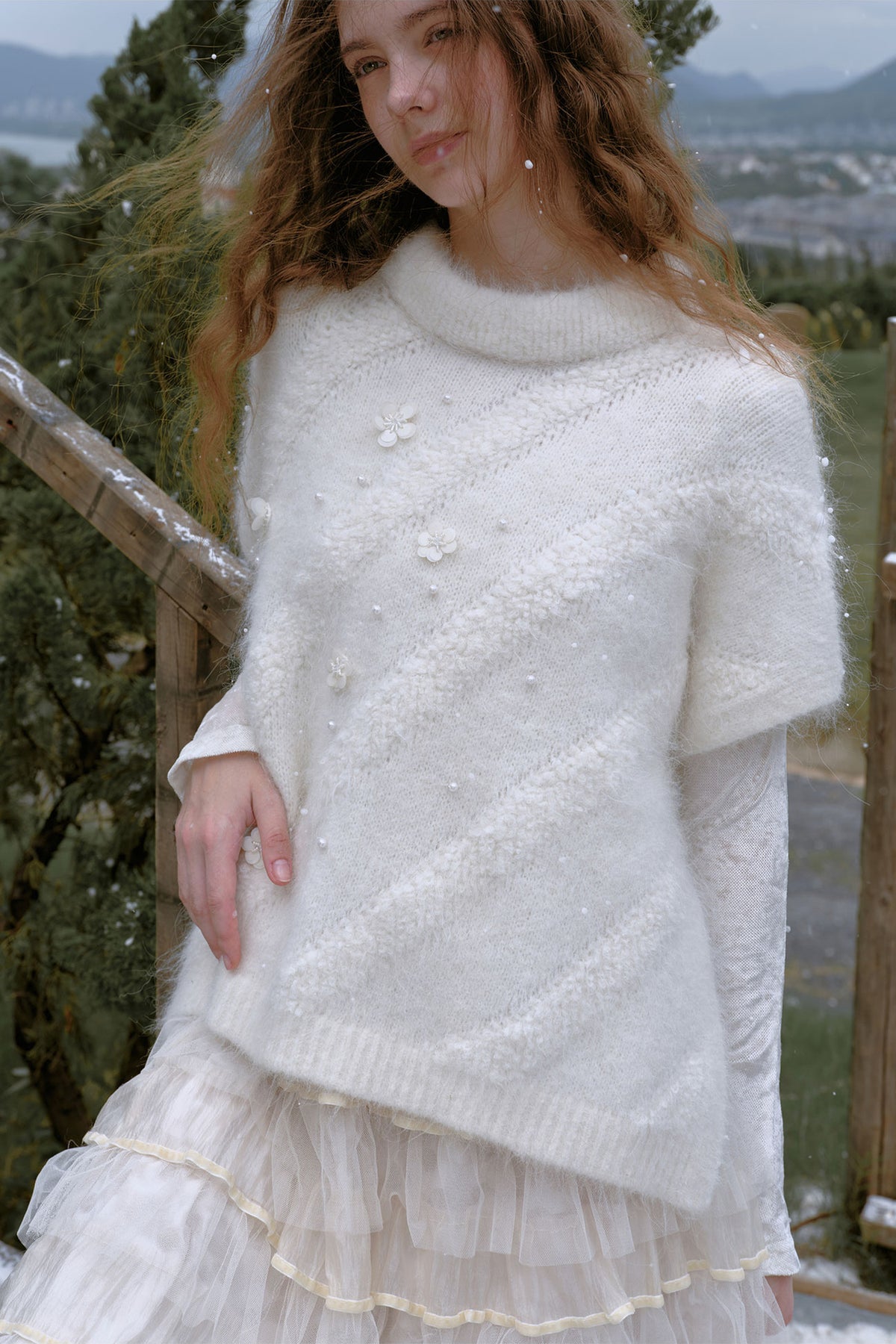 Beaded Alpaca Wool Shawl Skirt Set-Up