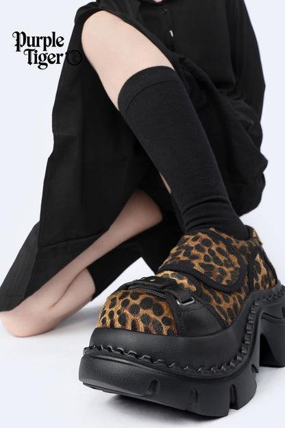 Leopard Print Chunky Platform Shoes