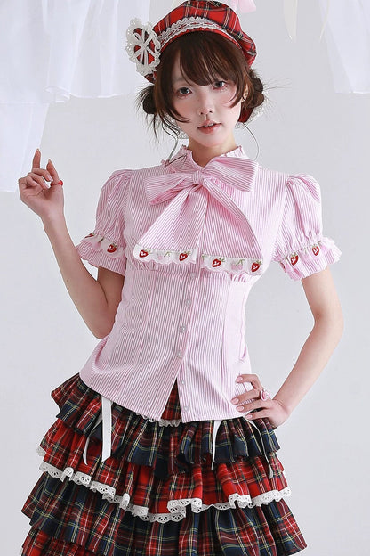 Retro Pink Striped Top